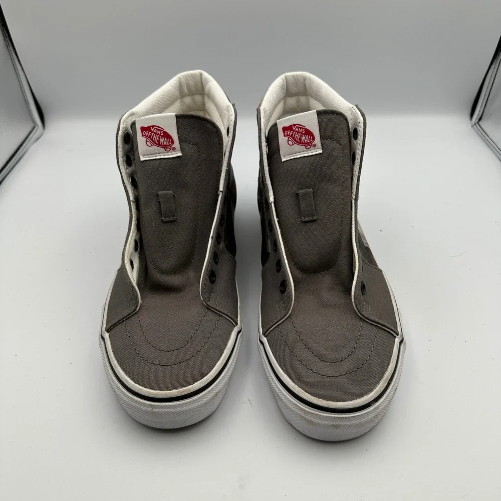 Vans Sk8-Hi Dog Print‎ High Top Skate Shoes Roses Gray Mens Size 9 Womens 10.5